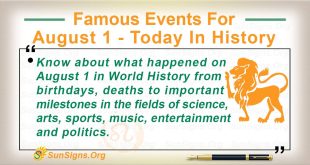 Famous Events For August 1