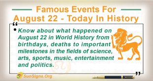 Famous Events For August 22