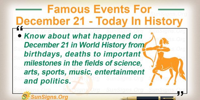 Famous Events For December 21