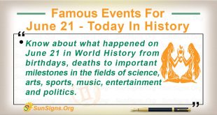Famous Events For June 21