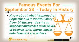Famous Events For September 28