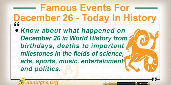 Famous Events For December 26
