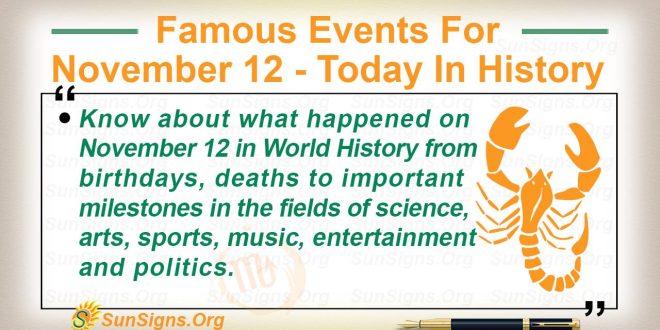 Famous Events For November 12
