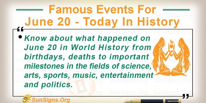 Famous Events For June 20